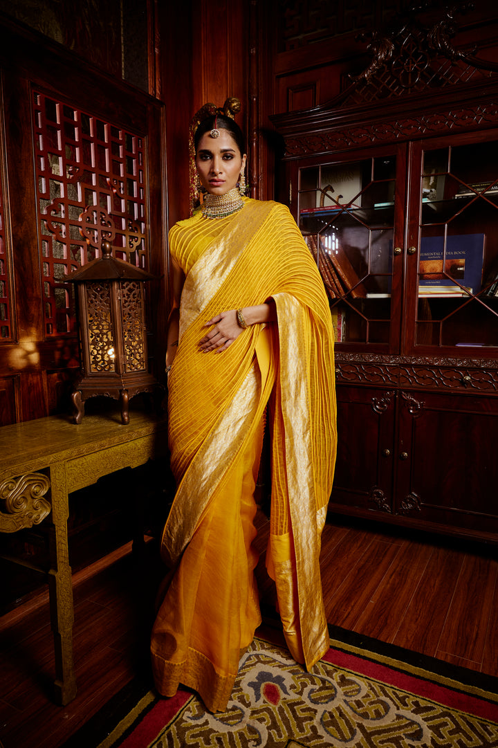 Corded Banarasi Saree