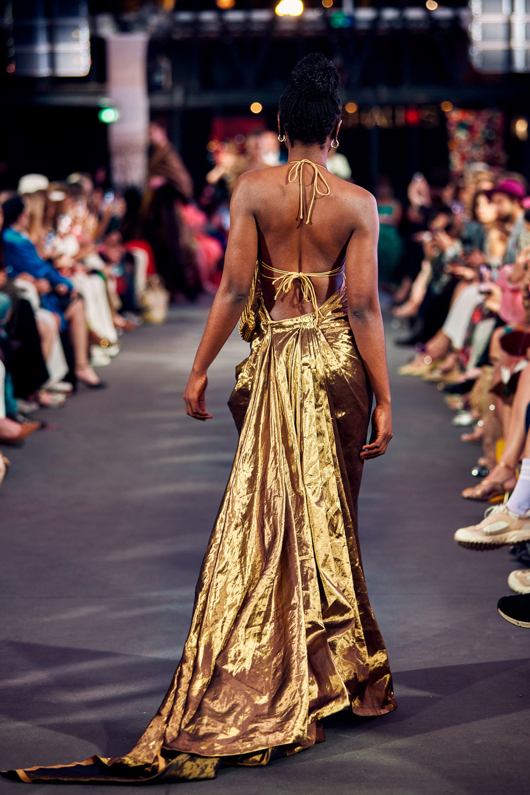 Gold Bloom Evening Gown