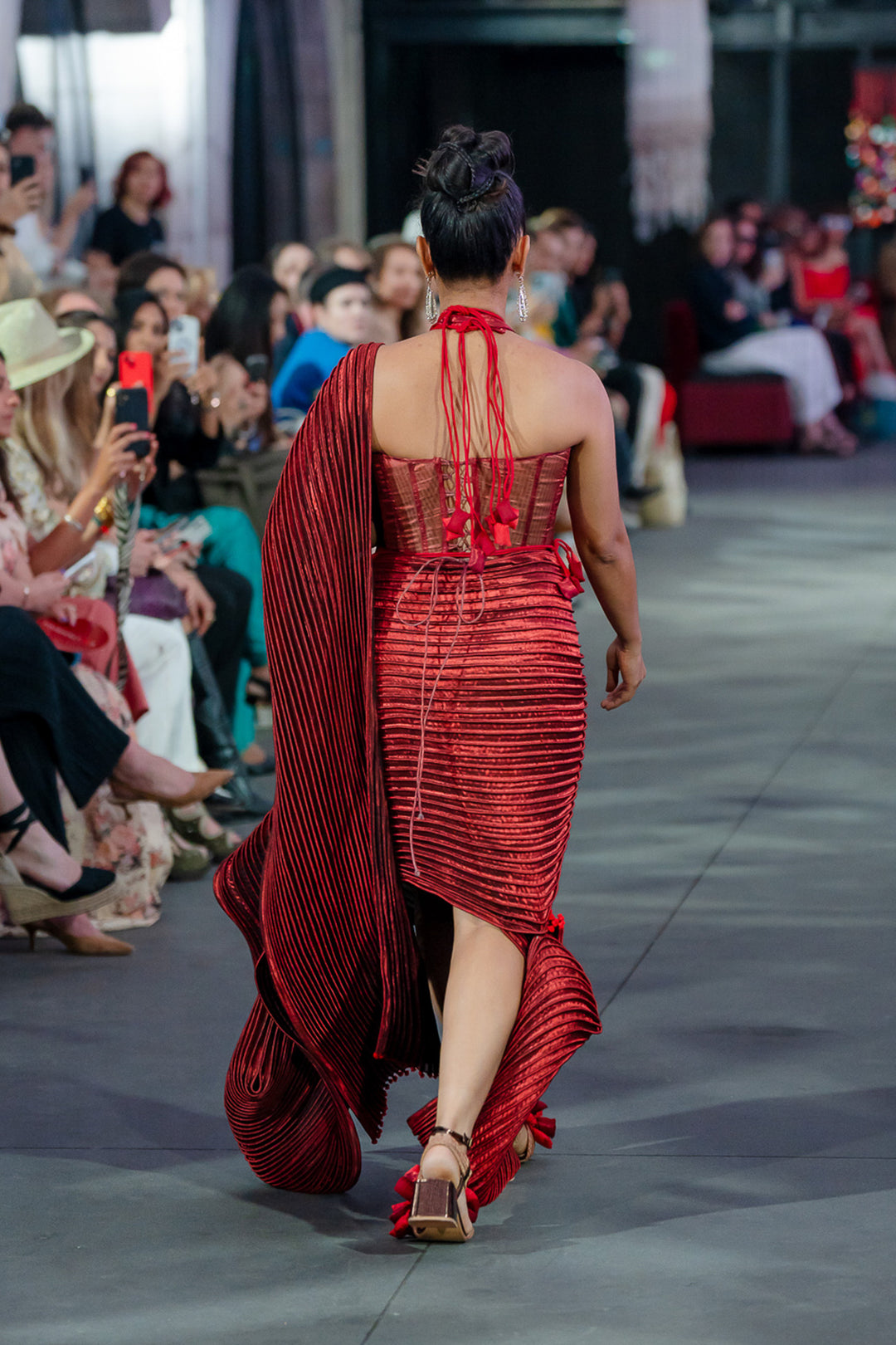 Corset Red Draped Saree